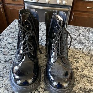 Black combat boots